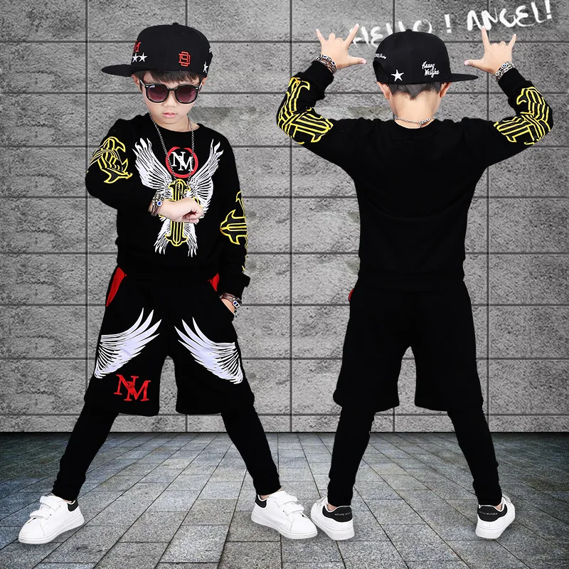 Baby Boys Hip Hop Clothing 2018 Autumn New Boy Cotton Cartoon Long