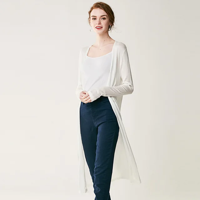 Thin white long cardigan Clearance