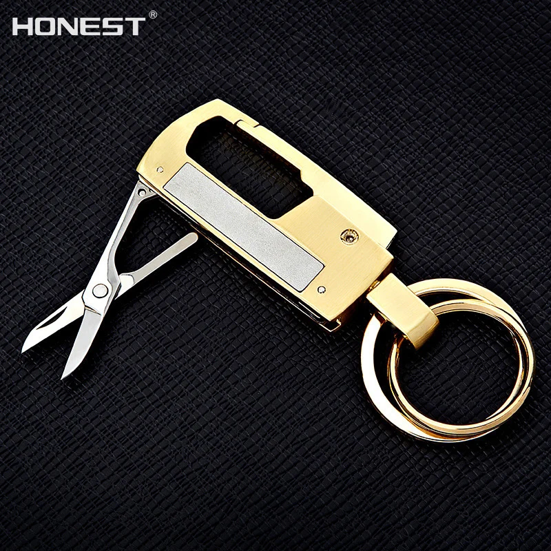 Brand HONEST Multi function keychain nail file small scissors car