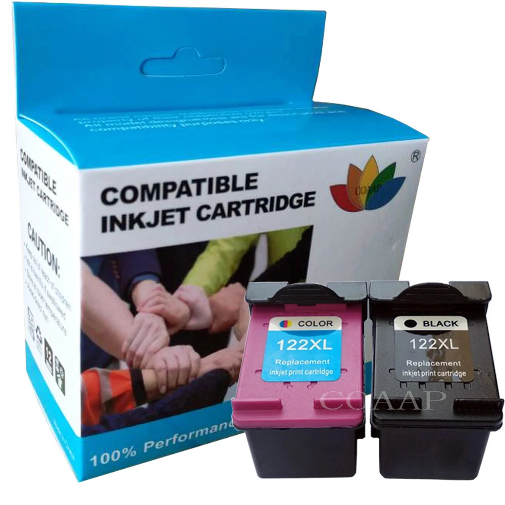 

2pcs inkjet cartridge for Compatible hp 122 CH563HE CH564HE for hp122XL Deskjet 1510 1050A 2050A 3050A e-All-in-One