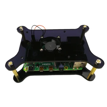 

GT4A Acrylic Case With Cooling Fan For Raspberry Pi 4 Model B/3B+/3B/2B Men Boys Experiment Programmable Toys 2019 New Arrival