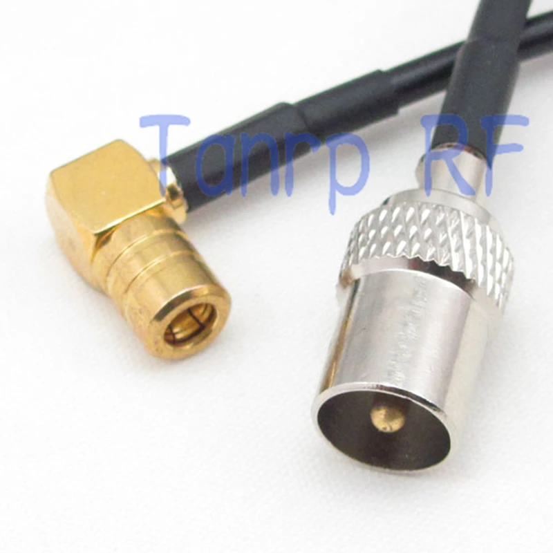 

6in TV male plug to SMB female right angle 90 degree RF connector adapter 15CM Pigtail coaxial jumper RG174 extension cord cable