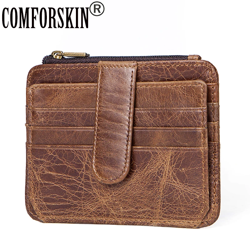 

COMFORSKIN Brand Premium 100% Cowhide Leather Multi-function Coin Purse New Arrivals Men Card Wallets Hot Sales Card Holder 2018