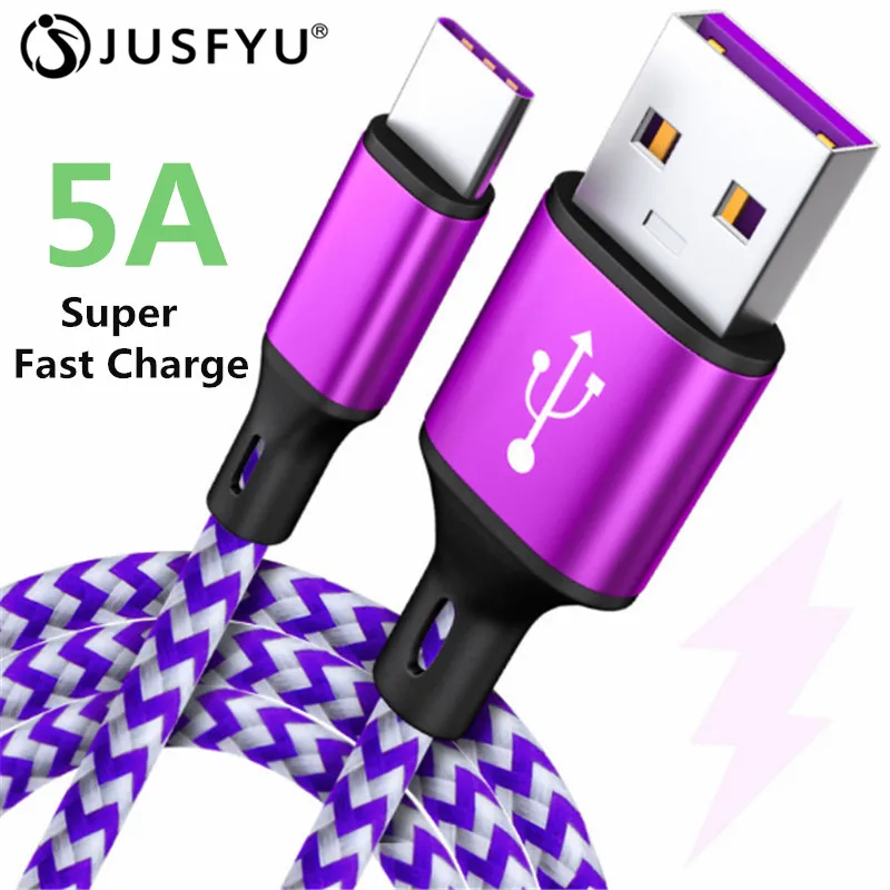 

5A USB Type C Cable For Huawei Mate 20 P30 P20 Pro Lite USBC Super Fast Charging Charger USB-C Type-C Cable For Samsung S10 S9