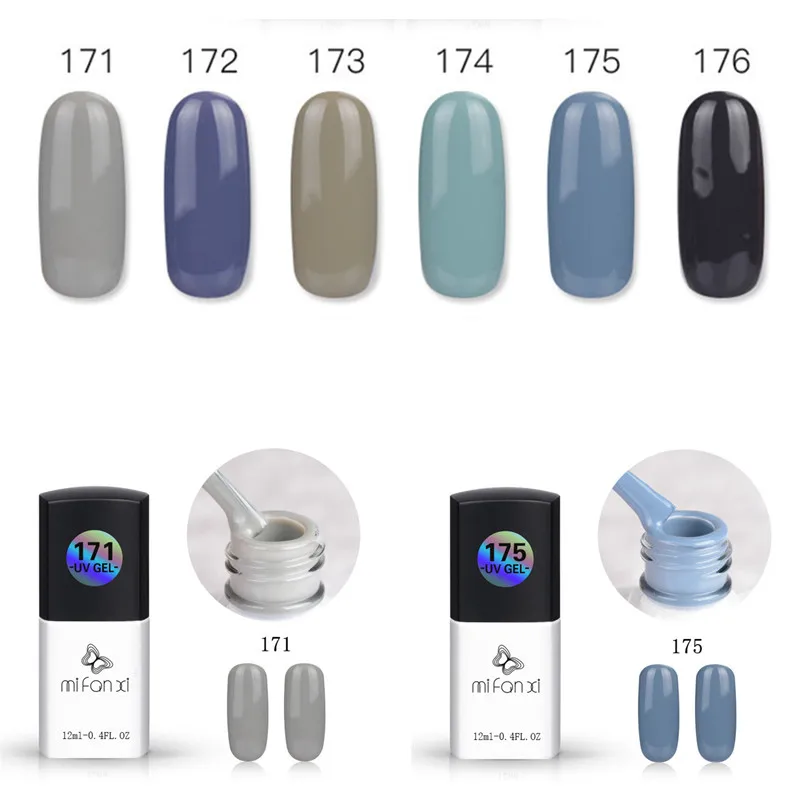 

MiFanXi Gray Series Nail Gel Polish DIY Nail Art Decoration Varnish 12ml 1 Bottle Manicure Nail Art Gel Varnish Tool