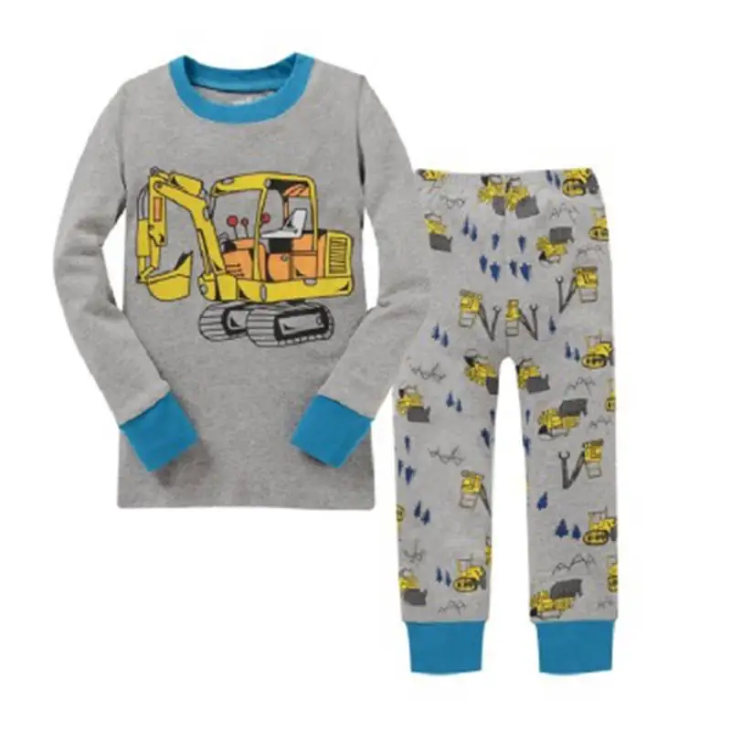 Модный детский пижамный комплект, одежда для маленьких девочек хлопковый комплект одежды в полоску с длинными рукавами для детей, одежда для сна с героями мультфильмов, пижама - Цвет: Коричневый