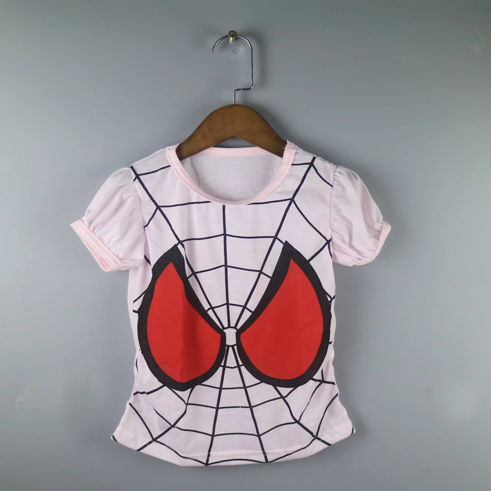 Сладкий розовый паук pattern рубашки мода дети летом футболку | Мать и ребенок