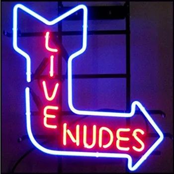 

Live Nudes Neon Sign real Block Neon sign Lamp Neon Sign Beer Bar Pub Arts Craft custom LOGO Sign 17x14