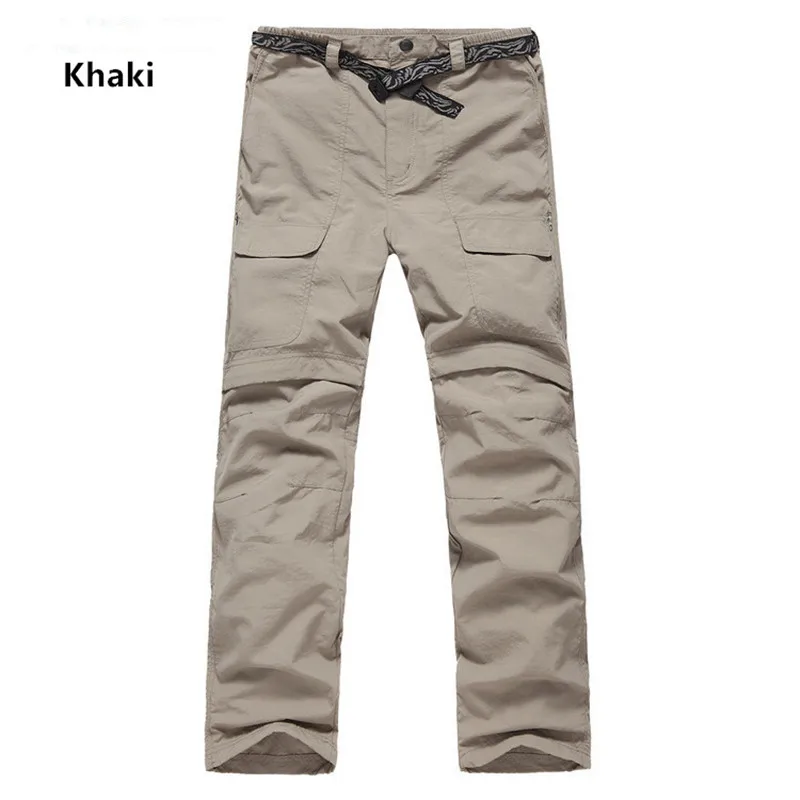 LANBAOSI hombres verano rápido seco transpirable pantalones al aire libre masculino cortos extraíbles senderismo Camping Trekking Pantalones deportivos pesca Y5