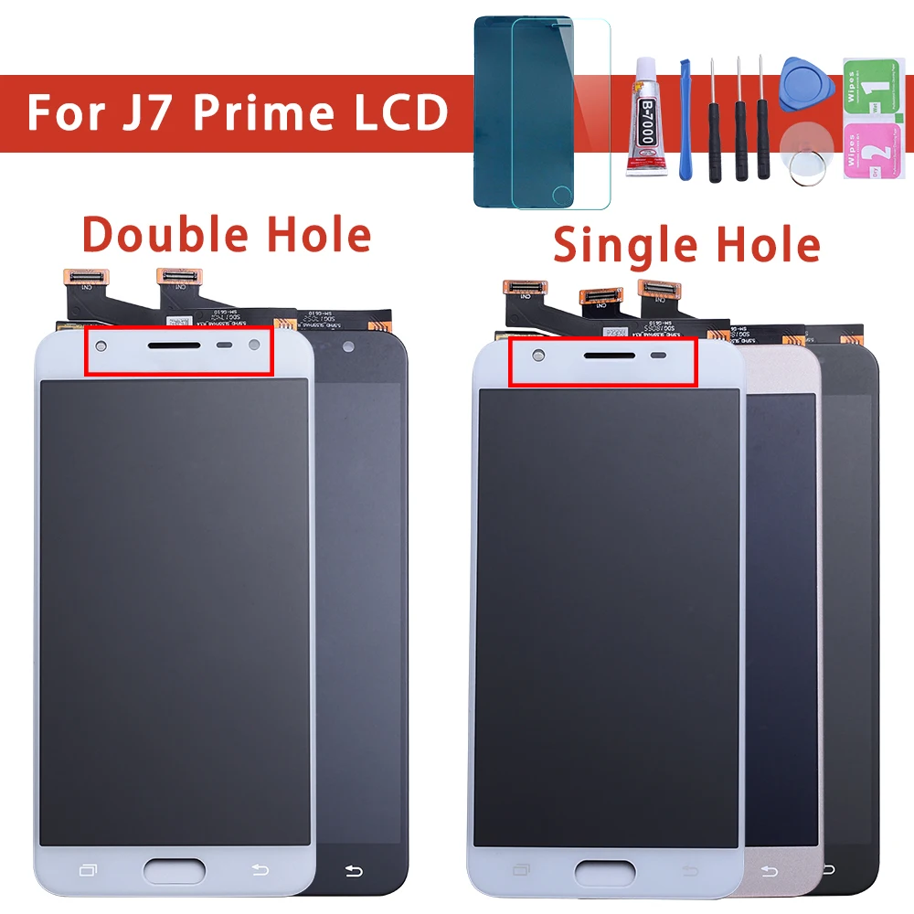 

LCD Replacement full Digitizer For Samsung Galaxy J7 Prime G610 G610F On7 2016 G6100 Display Touch Screen Assembly Double Holes