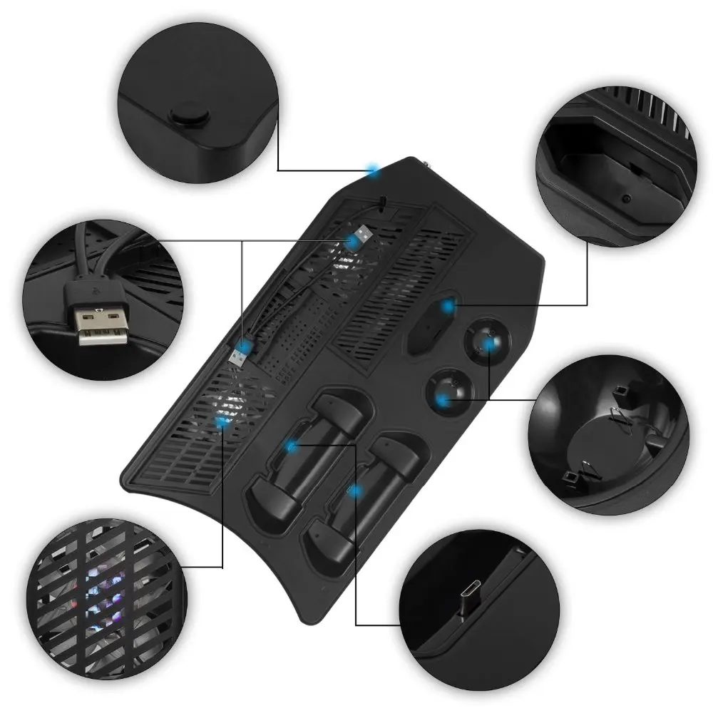 Многофункциональный витрина подставка с охлаждающим вентилятором Dualshock4