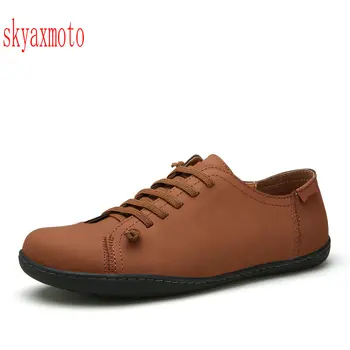 

Men's Casual Loafers Cow Split Leather New Driviers Espadrilles Vintage Brown Slip On Designer Men Masculino Flats Shoes Casual