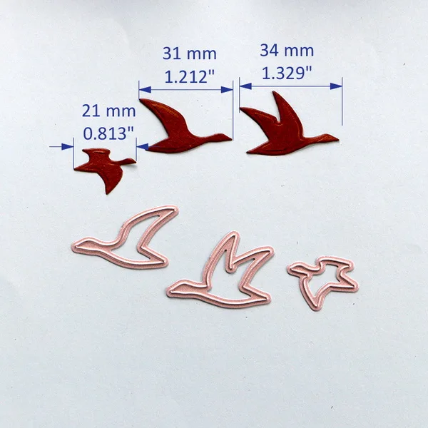 DUOFEN металлические режущие штампы маленькие Летающие птицы Орел Морская Чайка Ласточка голубь трафарет Сделай Сам скрапбук бумажный альбом Новинка - Цвет: 3pcs waterfowls