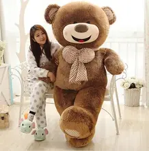 stuffed huge 180cm smile teddy bear toy with bowtie brown hug bear doll pillow gift 0421