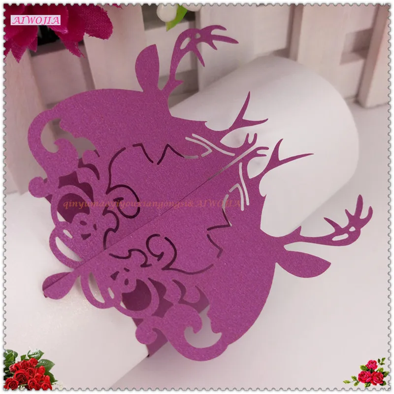 

Pearl paper towel buckle 100pcs Laser Cut Napkin Rings for Dinners Napkin rings paper Wedding Decoration Table Decoration 6z