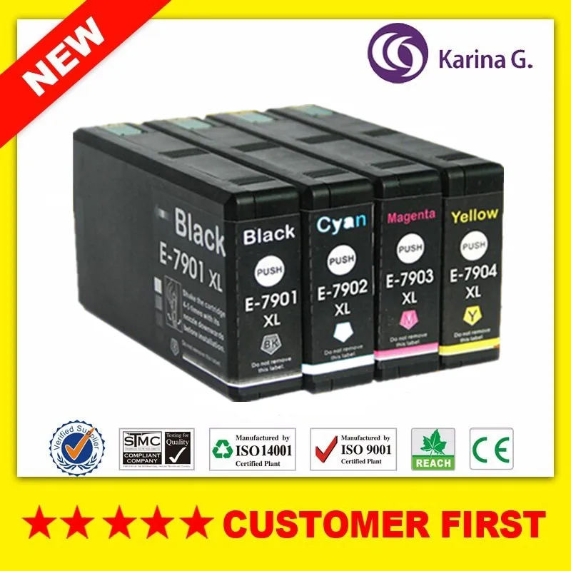 T7911 T7901 T7901-T7904 T7911-T7914 Совместимый картридж для Epson WorkForce Pro WF-4630DWF 4640DTWF 5110DW и т. Д. |