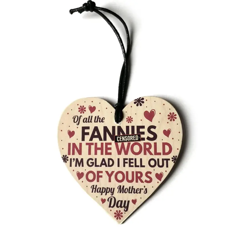 

Funny Rude Happy Mothers Day Gifts Novelty Wooden Heart Love Hanging Pendant Plaque Sign Decor For Mum Daughter Son