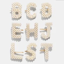 LUNA CHIAO весна лето модные популярные плетеные жемчужные заколки для волос Алфавит монограмма жемчуг заколки для волос