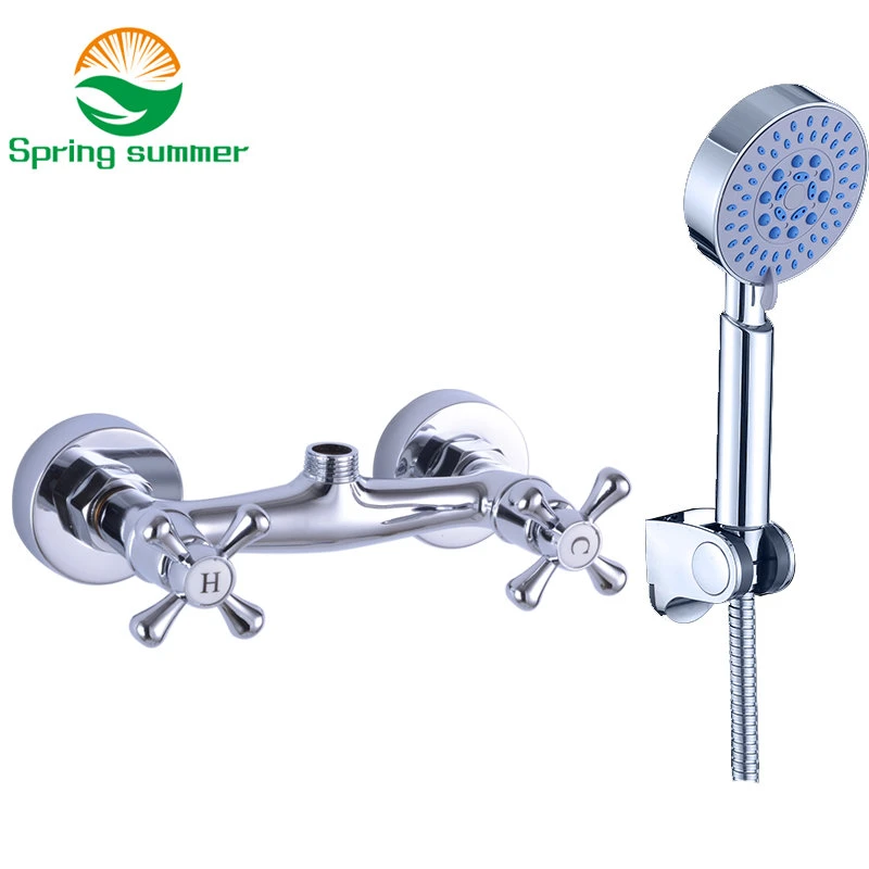 Grifo ducha de manija para primavera y verano, grifo de ducha clásico, mezclador de troncos, agua caliente y dual|Grifos ducha| - AliExpress