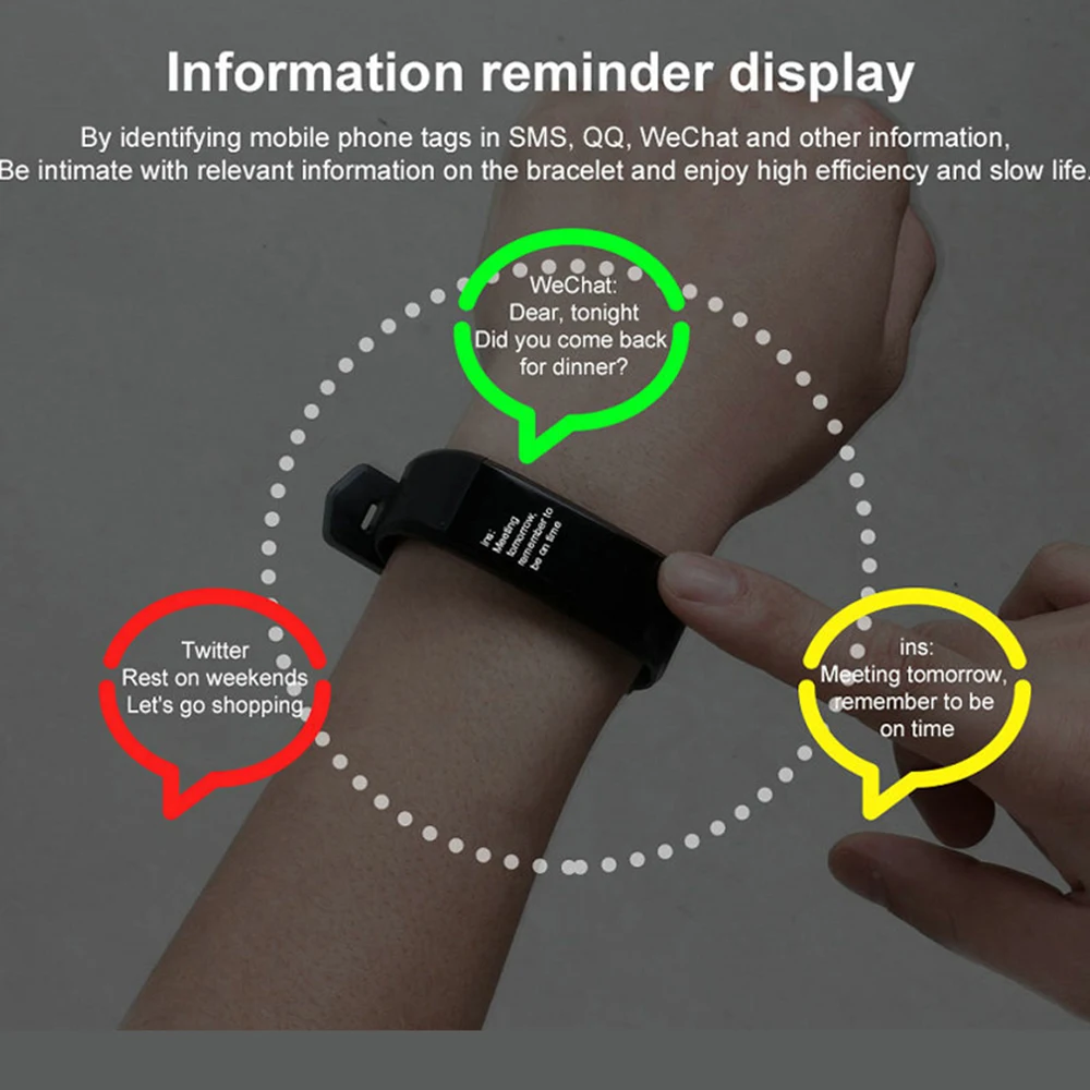  ID115 PLUS Color Screen Smart Bracelet Sports Pedometer Watch Fitness Running Walking Tracker Heart - 32983129305