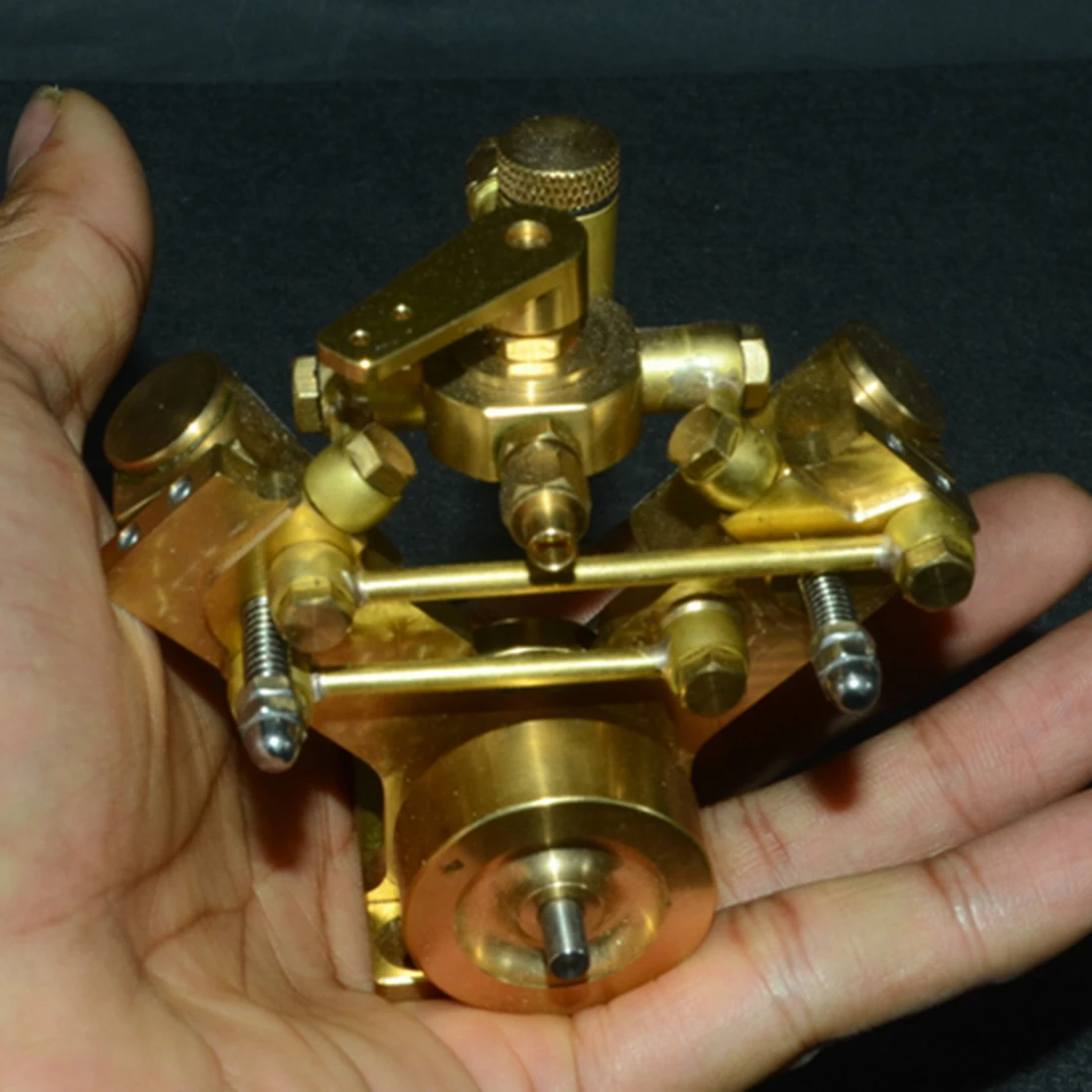 

8.5 X 8.2 X 7.4CM V-Shape Mini Pure Copper Steam Engine Model Without Boiler Creative Science Toys Gift Set For Children Adult