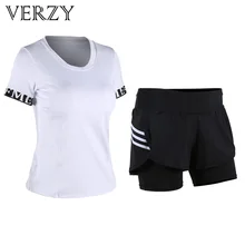 2017 New Track Suit Women Yoga Set Tights Gym Elastic Fitness Comfortable Sport T-Shirt+Shorts Two Pieces Black+White Sportswear