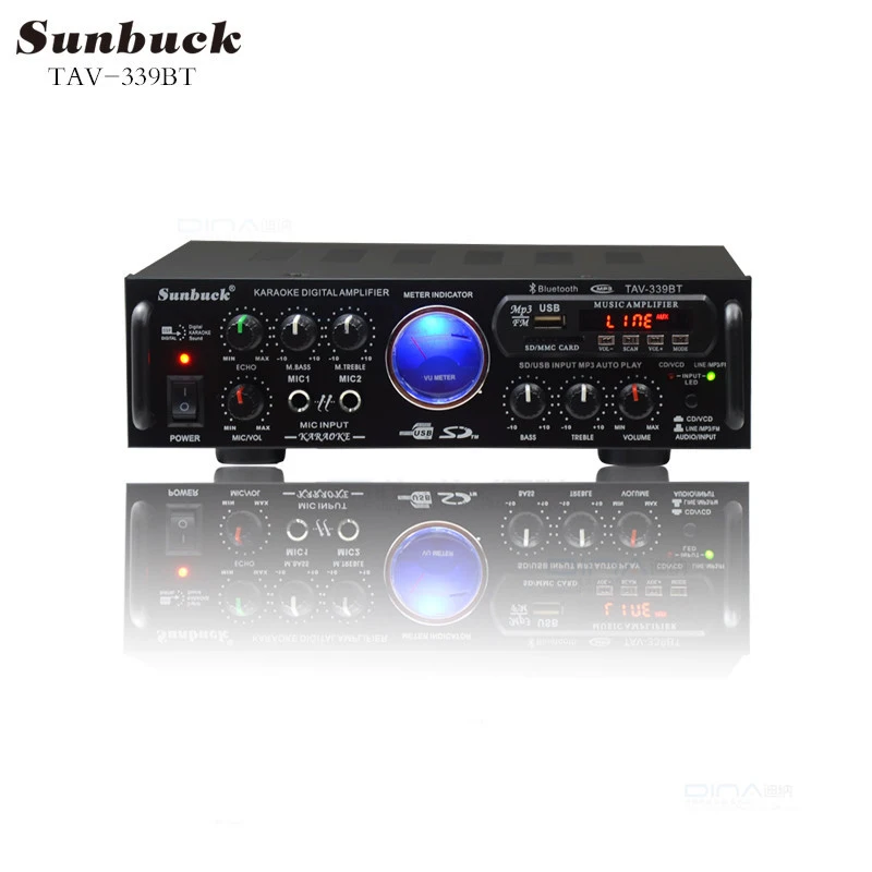 Бриз аудио sunbuck TAV-339B Bluetooth усилитель fm-радио USB SD 100 Вт* 2 Пульт дистанционного Управления караоке усилитель