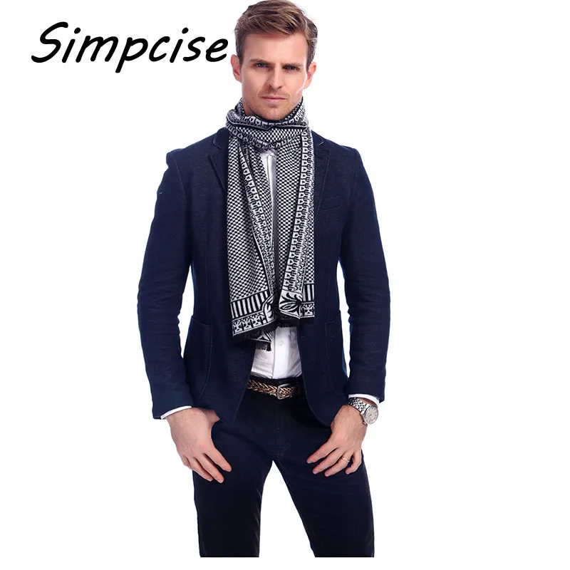 mens scarf for summer Extra warm long soft men scarf Tassel double Fine stripe plaid Scarves men winter new Fashion striped Scarf A3A18914 men wearing scarves