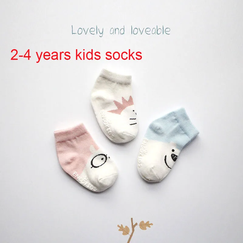 2-4 years kids socks 3 пары/партия, детские носки с героями мультфильмов носки для маленьких мальчиков и девочек на осень-зиму Младенцы Малыши Дети с принтом животных носки для девочек - Цвет: 2-4 years kids socks