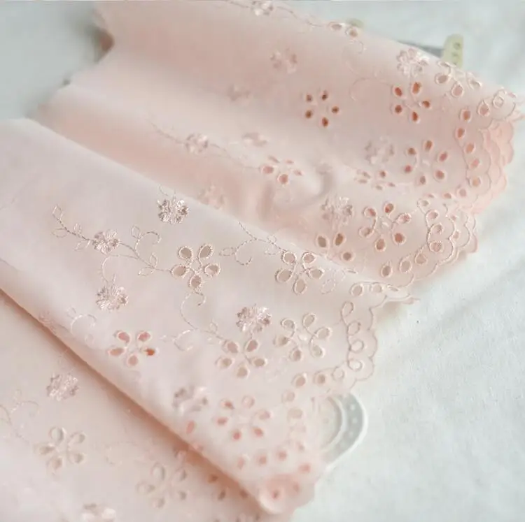 

1 Meter Water Pink Cotton Polyester Lace Trim DIY Material 22cm Cotton Trim Lace Cloth Fabric
