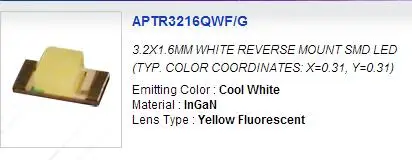

APTR3216VW1F kingbright 3.2x1.6mm 1206 anti- stick white backlit display