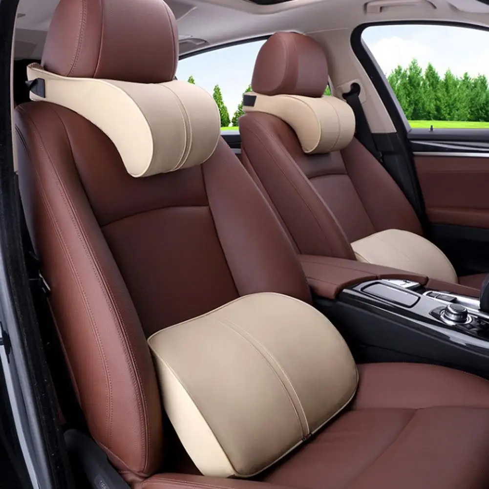 Подголовник автомобиля Поддержка спинки подушка талии поддержка искусственная кожа Ортопедическая подушка поясничная поддержка авто подушка Автомобильная подушка для отдыха
