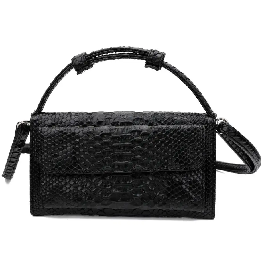 MLHJ, роскошный клатч из воловьей кожи, сумка на плечо, женская сумка на цепочке, маленькая натуральная кожа, женские сумки через плечо - Цвет: black Belt