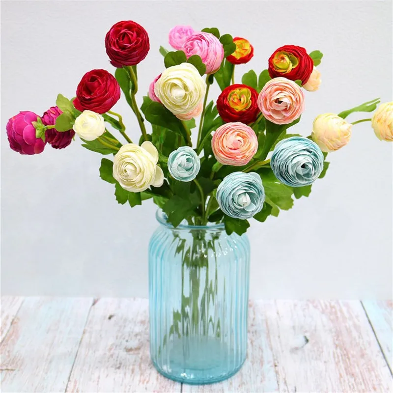 Искусственные короткие стебли Ranunculus длиной 14 96 дюйма 10 шт. имитация Melaleuca Роза для
