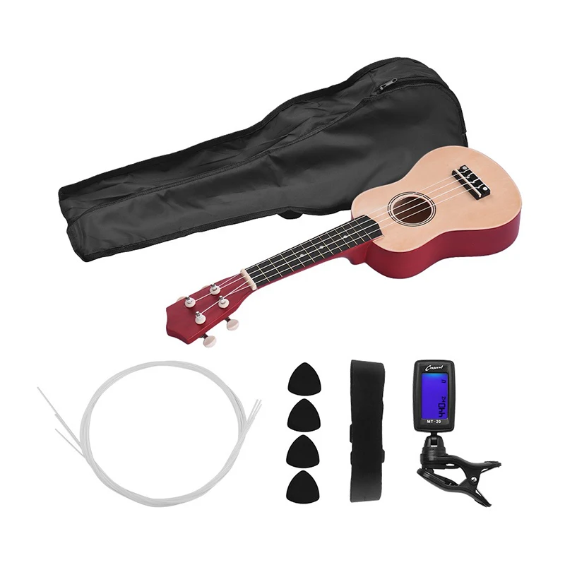 Wood Color Ukulele STARWAY 21 дюймов липа укулеле гитара для начинающих детей девочки рождественские подарки+ тюнер+ медиаторы 4 струны гитары укулеле наборы - Цвет: Wood Color Ukulele