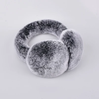 Black Frost Натуральный мех кролика Рекс наушники мужские теплые модные wo мужчины Россия зима натуральный мех наушники детские меховые наушники для девочек - Цвет: Black Frost