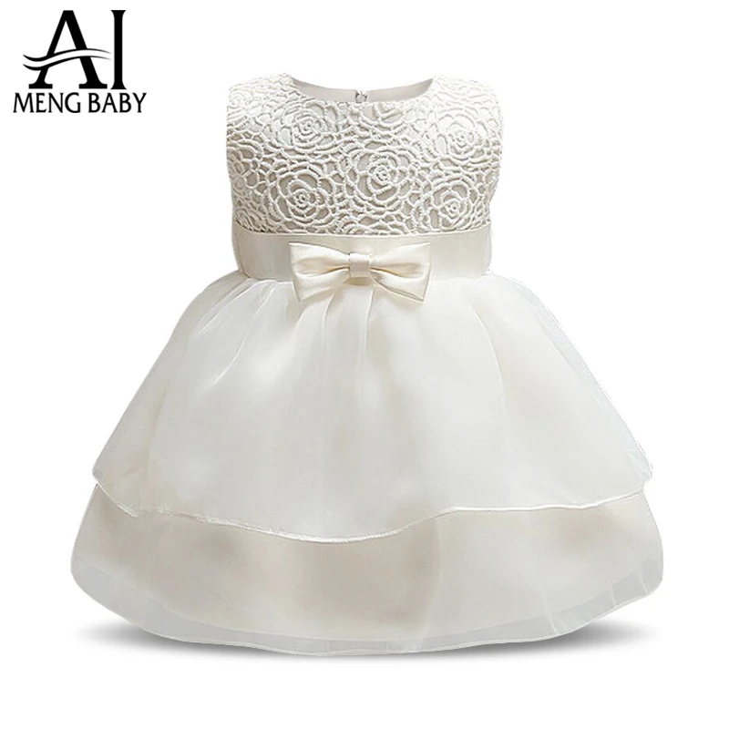 Ai Meng Baby Toddler Girl Baptism Clothes Girl Newborn Infant Lace Christening Gown Party Dress For Girl 1st 2nd Birthday Outfit