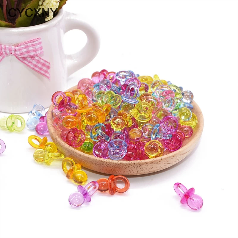 50pcs Mini Pacifier Baby Shower Favors Acrylic Confetti Table Decoration DIY Boy Girl Birthday Party Supply Kids Nipple | Дом и сад