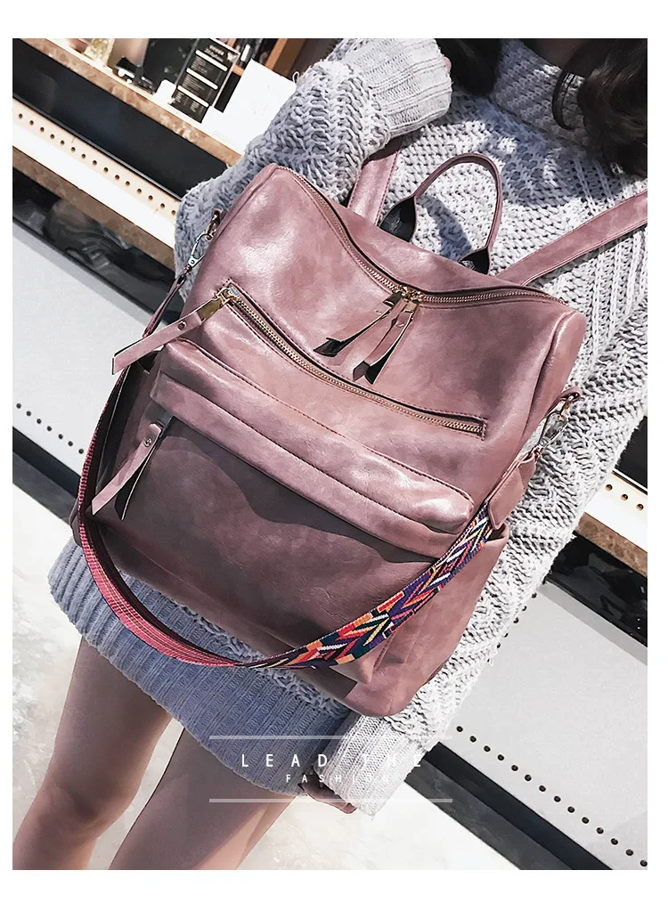 Новинка, Классический женский рюкзак, вместительные рюкзаки для девочек, Подростковая сумка из искусственной кожи, сумки через плечо с карманами, MX-57