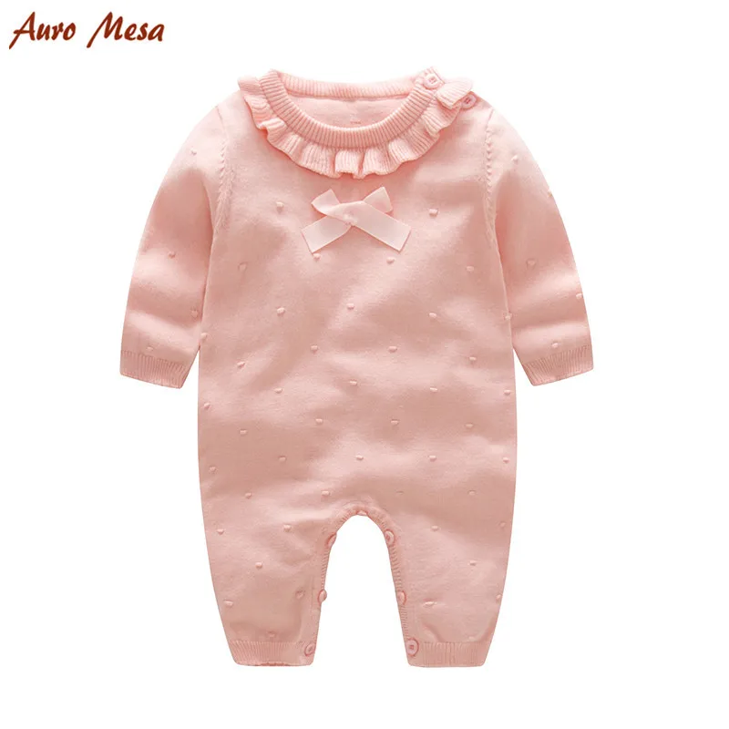 Mono de punto para bebé recién nacido niña rojo, Rosa bebé princesa ropa arco bebé monos ropa de una pieza Mono de punto para bebé recién nacido niña rojo, Rosa bebé princesa ropa arco bebé monos ropa de una pieza