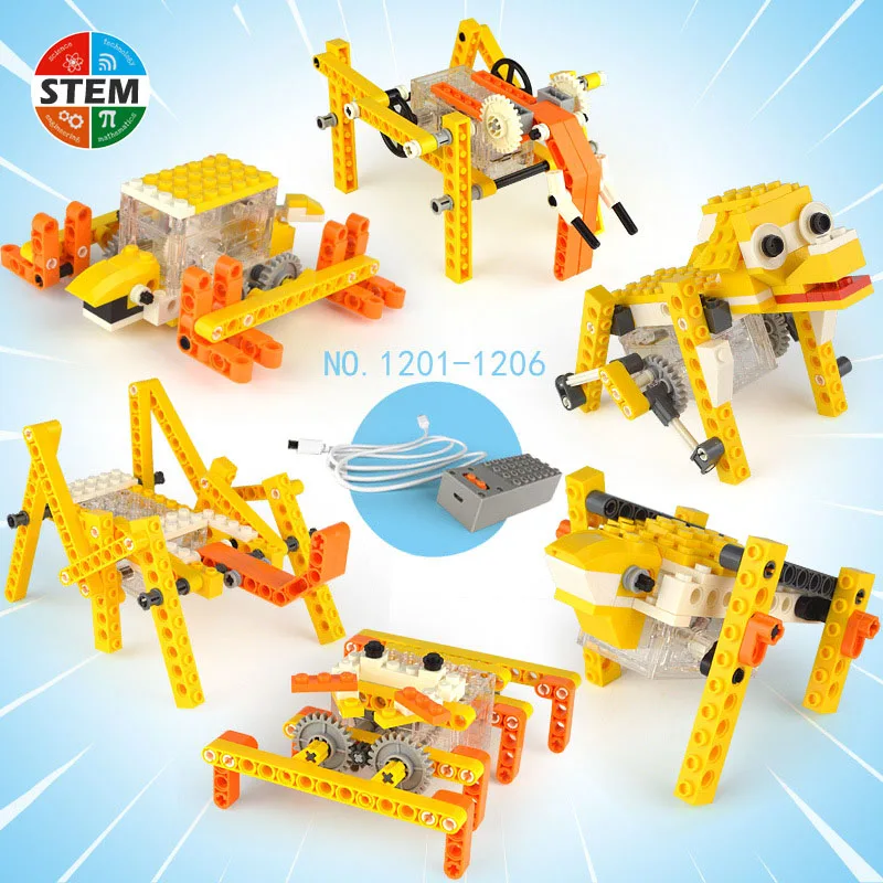 

3D Animal Model Mechanical Design Electric Toys For Children Physical Science STEM Educational Toys Kids Gifts Compatible Legoed