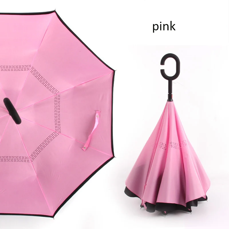 Tanie Odwrócony parasol mężczyzna i kobieta składany dwuwarstwowy odwrócony wiatroszczelny wiatroszczelny samochód deszcz C uchwyt parasole prezent biznesowy