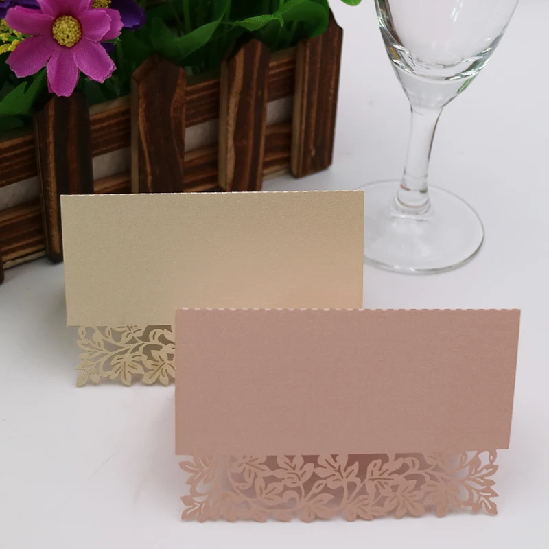 

50Pcs Flowers And Leaves Pattern Lovely Style Personalized Creative Desk Card Party Banquet Shop Double Table Number Plate 6ZZ30