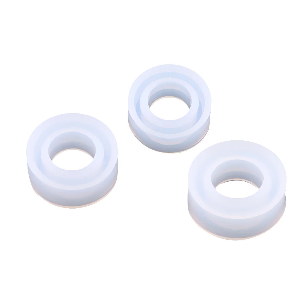3 Pieces Silicone Ring Mold Jewelry Pendant Rings Resin Casting Circle Mould for DIY Craft Making, 3 Types(15/16/17mm)