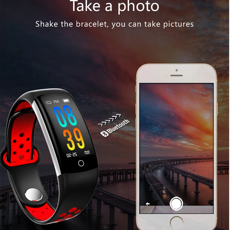 SCELTECH Q6 Heart Rate Monitor Fitness Bracelet Smart Wristband Blood Pressure/Oxygen Smart Bracelet Band IP68 Waterproof Watch