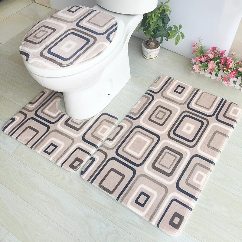 3 Pieces/Set Absorbent Bathroom Floor Mat Pad Non slip Bathroom Rugs