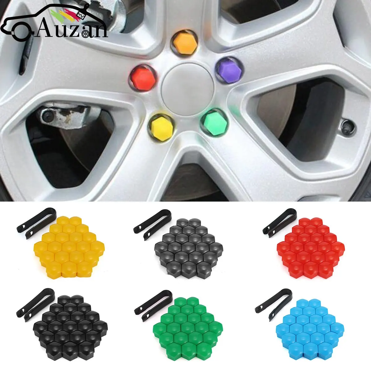 20pcs Wheel Lug Nut Center Cover Caps + Removal Tool For VW Golf Passat for Audi A1 A4 A3 Q5 Q7