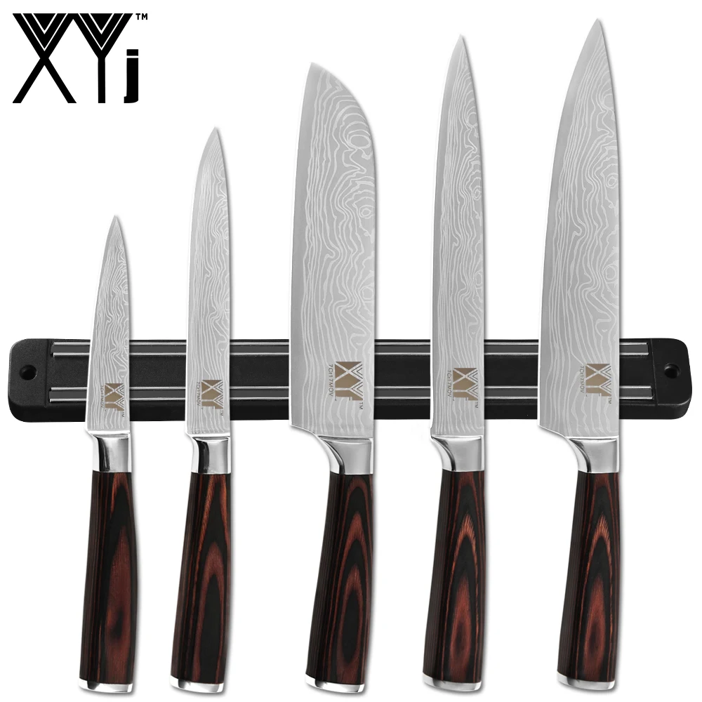 XYj 6 шт. набор ножей из нержавеющей стали 11 ''Магнитный нож подставка цвет