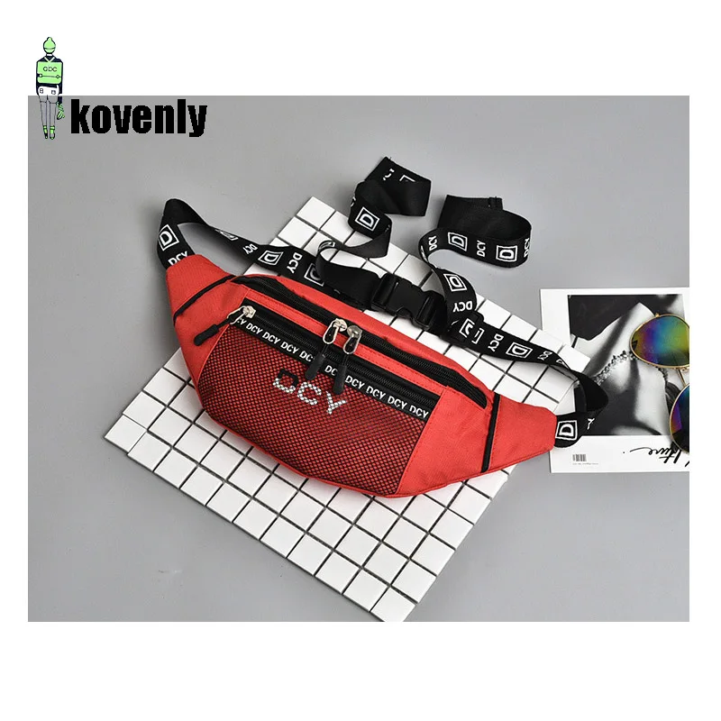 

Canvas Waist Bag Women Unisex Letter Print Chest Bag Nylon Travel Hip Bags School Rock Cool Fanny Pack Incline Backpack Men B80