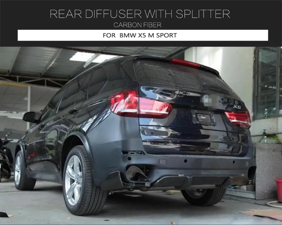 Автомобильный задний бампер диффузор для губ Spolier боковые разветвители для BMW F15 X5 M-sport M-tech- углеродное волокно спойлер диффузор